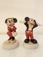 Disney Mickey & Minnie Mouse Ceramic Figures Porcelain Made In Mexico 7inch