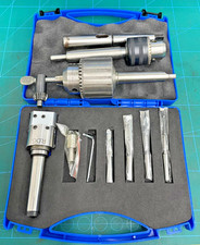 USED 2MT 38MM BORING HEAD WITH TOOLS JACOBS DRILL CHUCK 2MT 2-1 JUMP SLEEVE