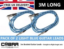 3m Guitar Lead x2 Light Blue