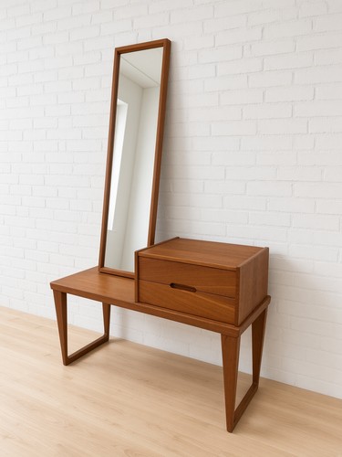 Teak bench and mirror - teak,