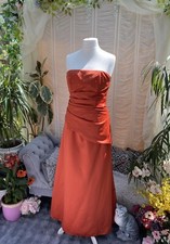 Ladies dress Maxi Prom Bridesmaid Special Occasion Burnt Orange Size 14 UK