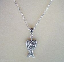 Pretty Guardian Angel Wings Pendant S/P Chain Necklace in Gift Bag - Protection