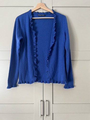 Woolovers blue ruffle edged - blue,