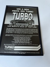 FRAMED Original Turbo Technics Mk2 Ford Fiesta XR2 Turbo Magazine Advert Rare