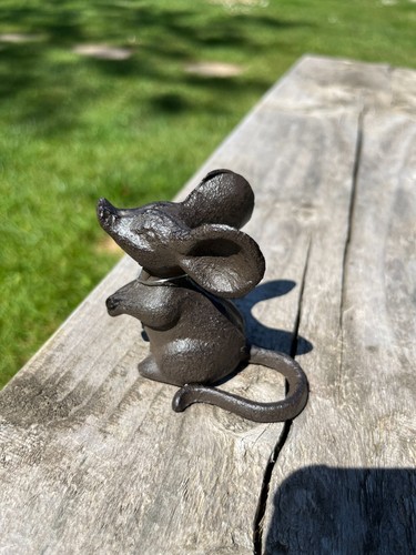 Cast iron mouse ornament - cast,