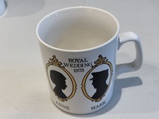 Royal Wedding Mug Princess Anne & Mark Phillips - 1973 - Staffordshire Potteries