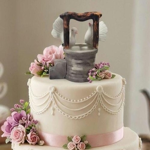 Vintage wishing well cake - well,