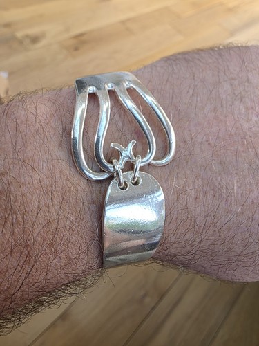 925 solid silver fork bracelet - 925,