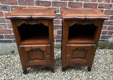French Oak Provincial Bedside Cupboards