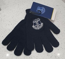 Everton FC Official Navy Crested Gloves - Kids - Great Gift Idea 