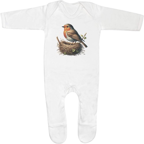 Robins nest baby romper - 'robins,