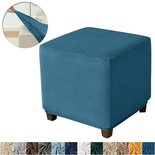 Soft velvet square ottoman - velvet,