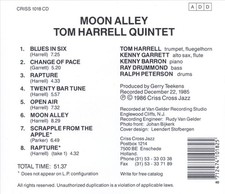 TOM HARRELL QUINTET - MOON ALLEY NEW CD