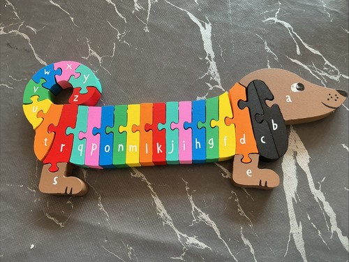 Wooden dog children alphabet - wooden, children's