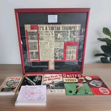 MANCHESTER UNITED BUSBY BABES MEMORABILIA + 1963 RAMED FA CUP FINAL *JOB LOT*