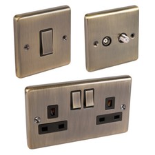 Antique brass sockets - brass,