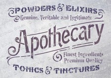 Apothecary STENCIL 4 sizes Old