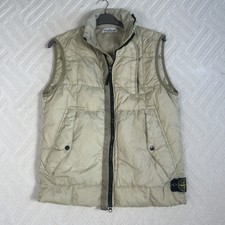 Stone Island Jacket Mens Large Beige Crinkle Reps NY Duck Down Gilet Bodywarmer
