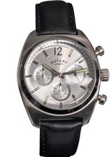Rotary Avenger Sport Chronograph Stainless Steel Watch GS05485/59 Black Leather