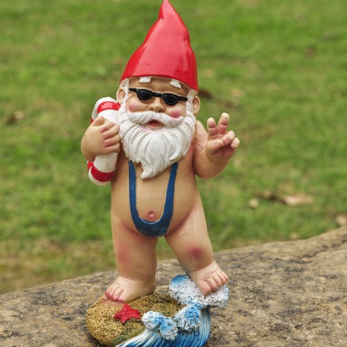 Funny naughty garden gnome - funny,