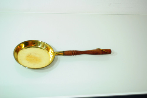 Vintage brass frying pan with