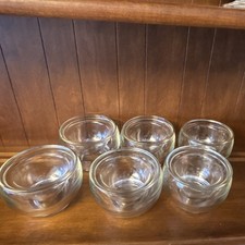 Vintage Set of 6 Clear Glass