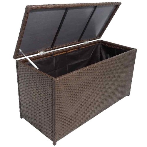 Garden storage box brown 120cm - storage,