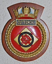 Small HMS Cottesmore ship's crest plaque Royal Navy naval