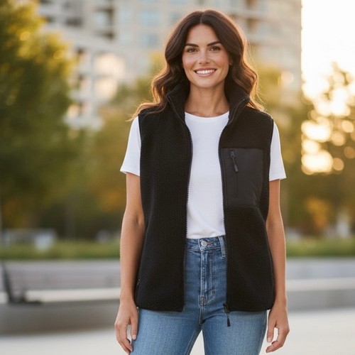 Dakini black fleece zip vest - dakini,