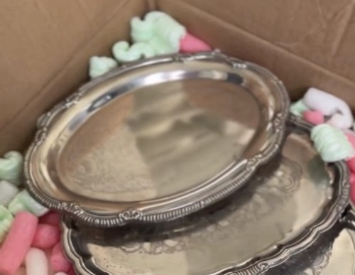 Mirrored decorative tray - mirrored,