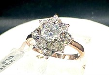 Rose gold ring cluster cz