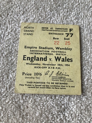 England wales 11 54 - wales, 10/11/54
