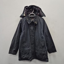 Barbour Vintage A155 Beaufort Tartan Wax Waterproof Navy Hood Jacket Coat C 44 
