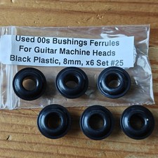 00s 8mm Black Plastic Guitar Bushings Ferrules For Machine Heads Tuners x6 #25