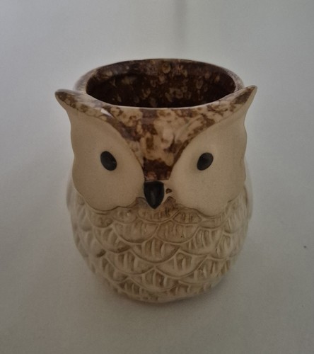 Green ceramic owl very small - owl,