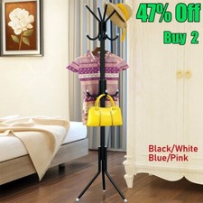 Metal Coat Stand Garment Jacket Rack Umbrella Hat Clothes Standing Hooks Hanger