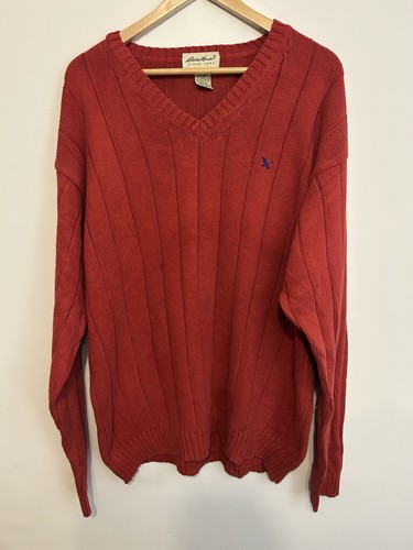 Eddie bauer red cotton neck - bauer, v-neck