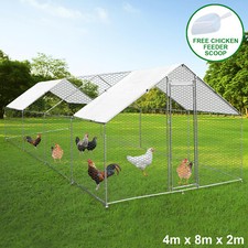 Chicken Run Walk In Coop Animal Pen Cage Enclosure Hen Dogs Rabbits 4m x 8m x 2m