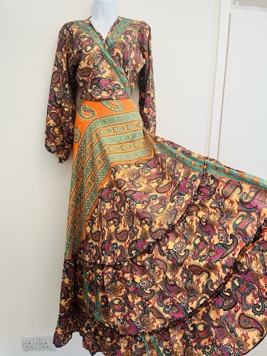 Orange maxi dress hippie - maxi,