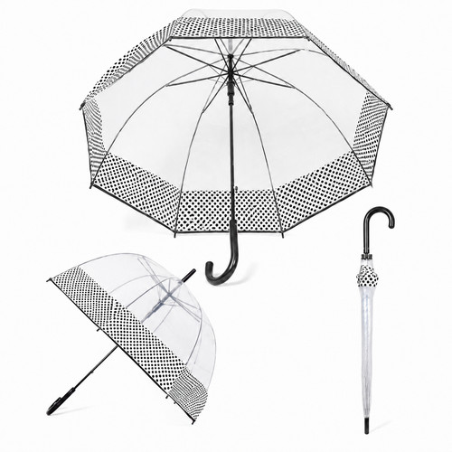 Polka dot dome umbrella clear - dot,