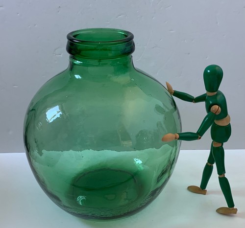 Vintage green glass carboy - vintage,