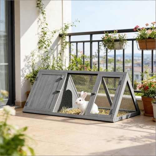 Grey rabbit hutch stable small - grey,