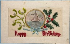 Vintage WWI Era Silk Postcard