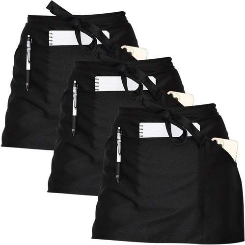 Waist apron black - pack, 3