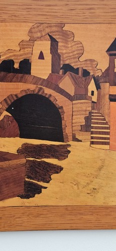 Vintage marquetry wood inlay - vintage,