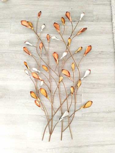 Metal leaf branch wall art - metal,