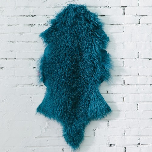 Teal mongolian lamb - teal, rug