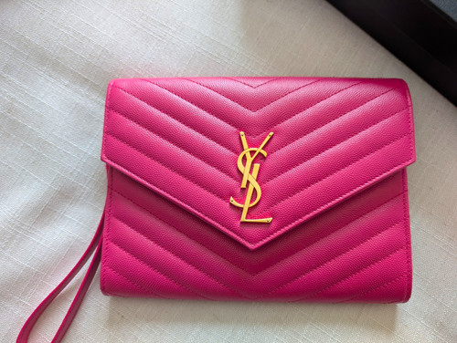 Ysl envelope clutch fuxia - ysl,