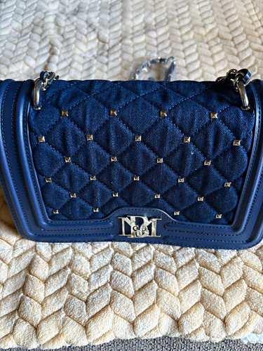 Badgley mischka blue quilted - blue,