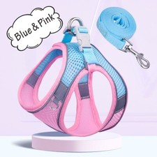 Quality Small Dog Cat Puppy Harness + Lead Set Mesh Vest Reflective Adjustable